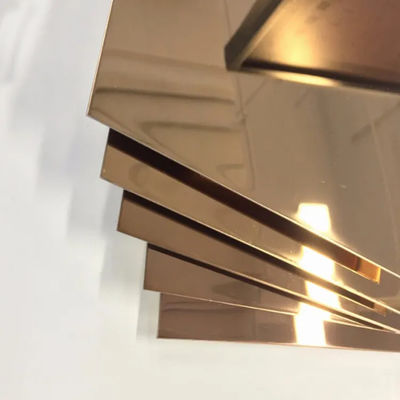 Cold Rolled 316 1mm Stainless Steel Sheet Coil 6k Gold Mirror Sheet With Film