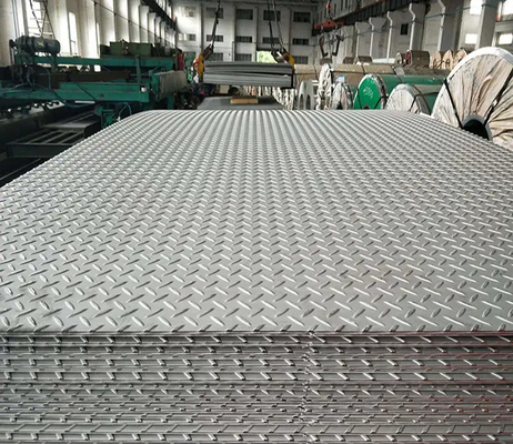 Embossed Stainless Steel Plate Diamond SS Sheet Anti Slip 10mm Thickness 304 201